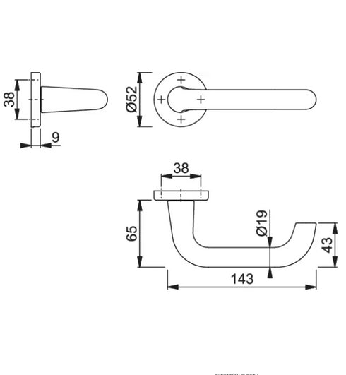Fire-rated HOPPE Paris aluminium interior door handle with concealed fixing.